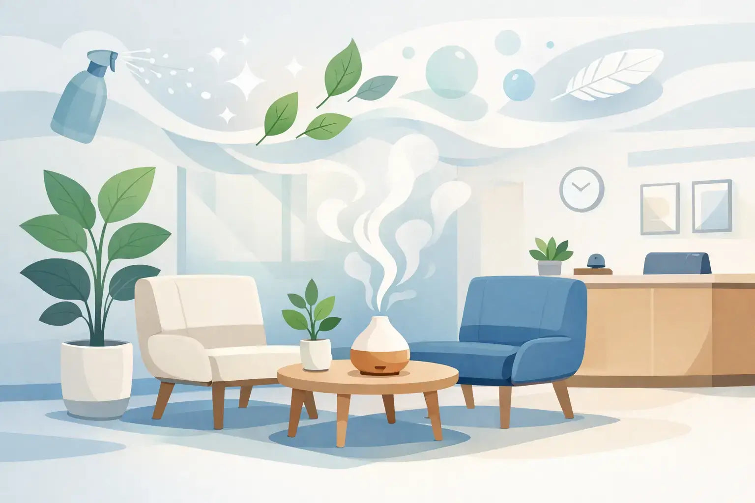 Fragancia ambiental para salas de espera eficaz