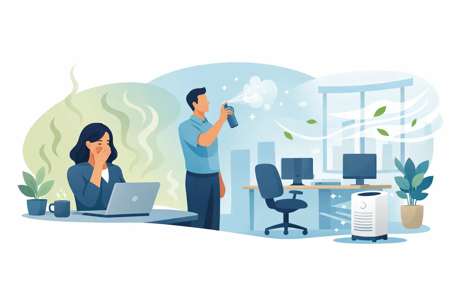 Cómo eliminar olor persistente en la oficina