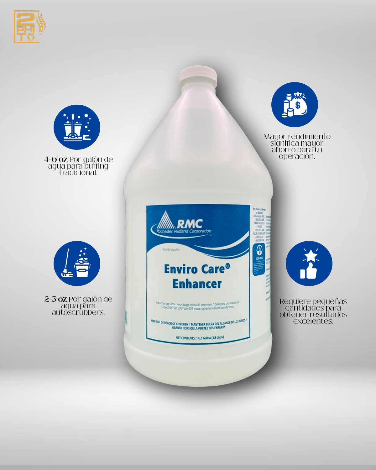 Enviro Care Enhancer 1GAL, limpiador ecológico, ideal para mantenimiento de pisos y recubrimientos acrílicos.