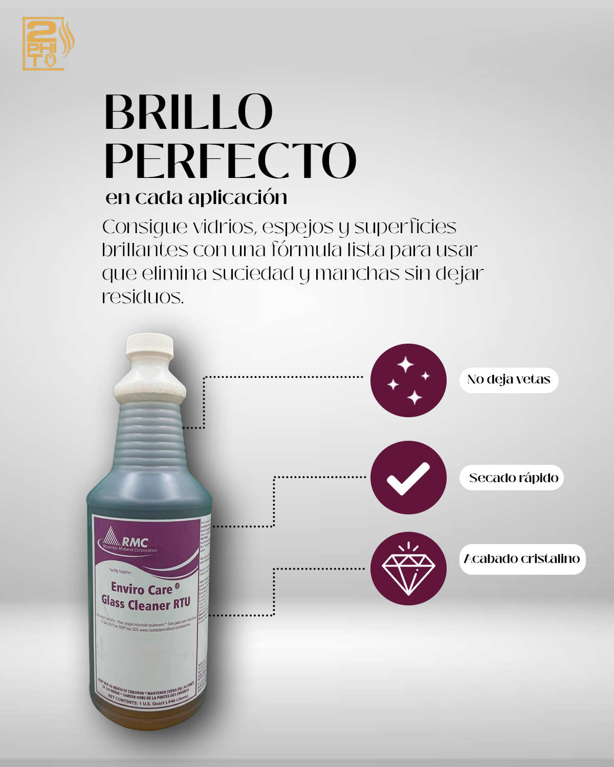 Enviro Care Glass Cleaner – Efectivo limpiador de superficies sin rayas y con brillo perfecto.