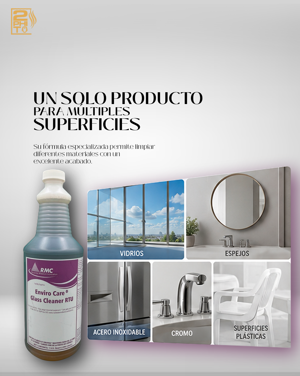 Enviro Care Glass Cleaner – limpiador eficaz para vidrios, espejos y superficies sin rayas.