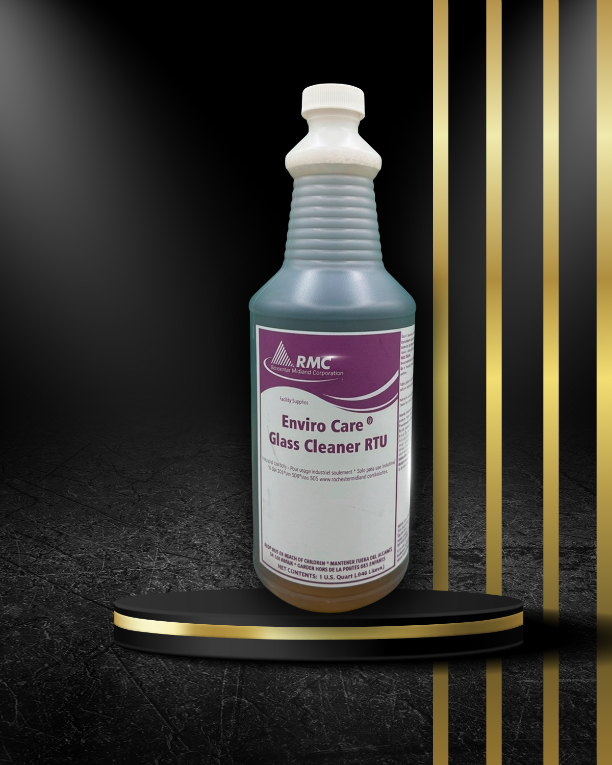 Enviro Care Glass Cleaner – botella de limpiador de vidrios con brillo sin rayas y formulación biológica