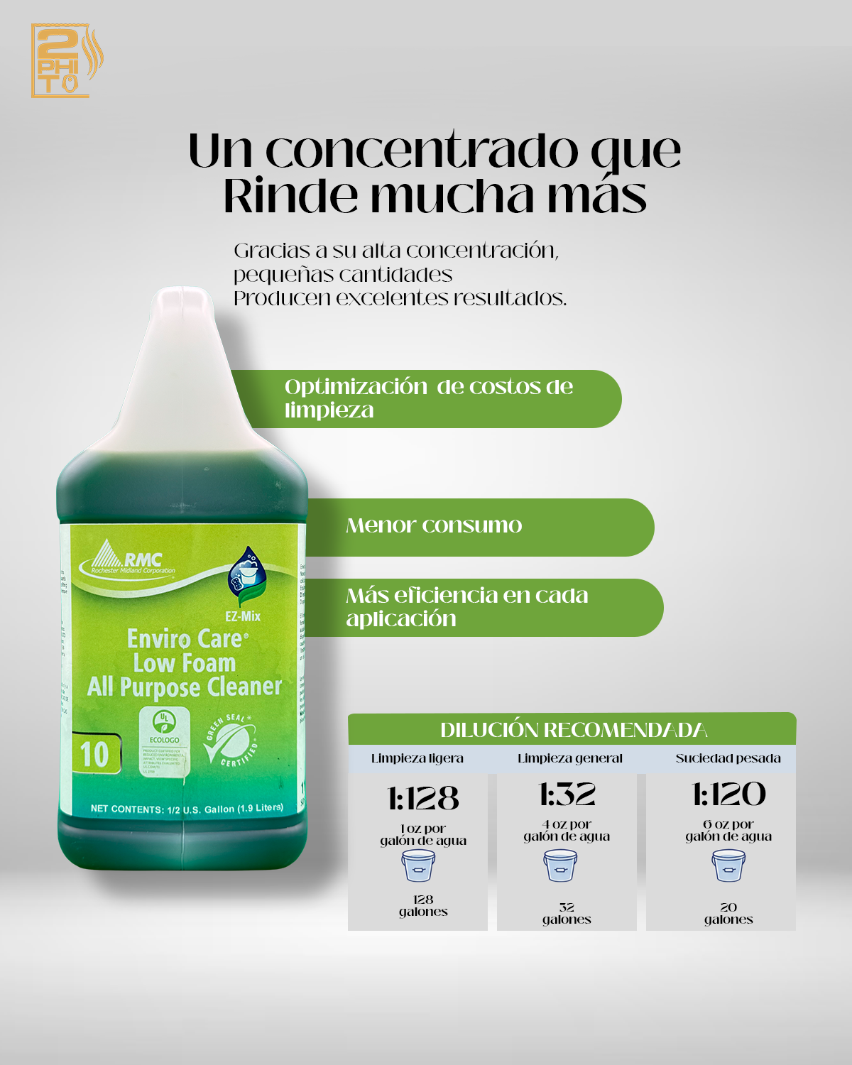 Enviro Care Low Foam All Purpose Cleaner 12GAL EZ-MIX en envase concentrado para limpieza eficiente.