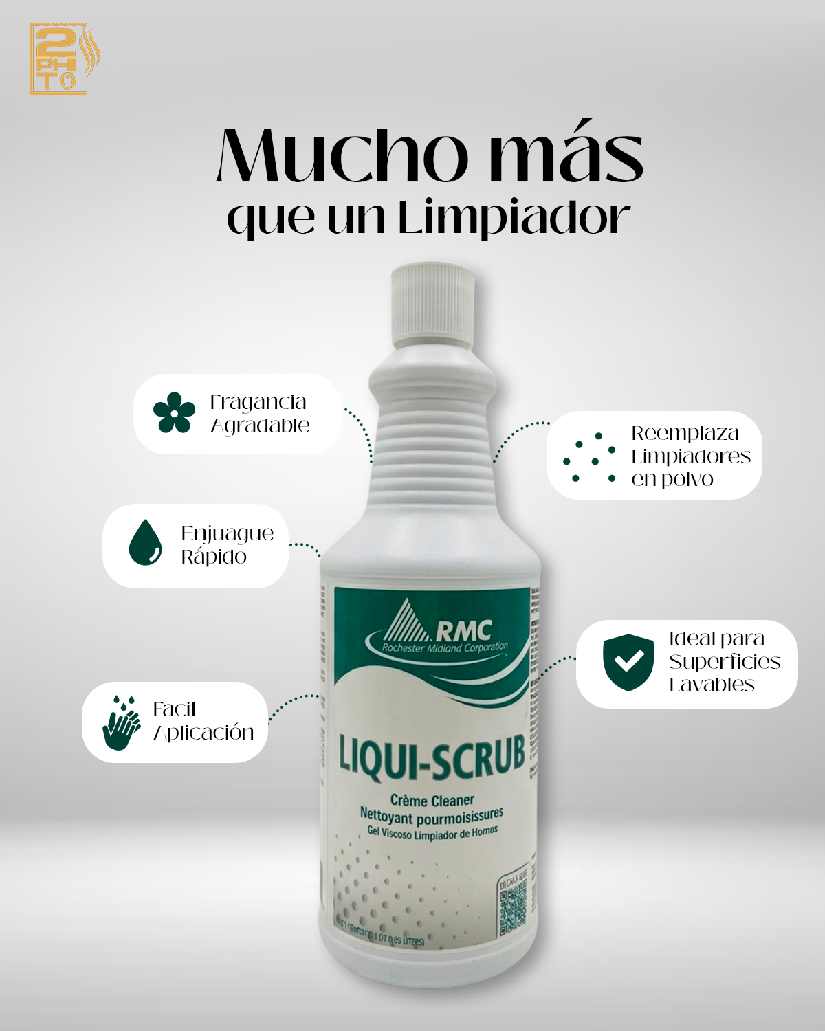 Limpiador en crema para baños Liqui Scrub, ideal para diversas superficies lavables y fácil aplicación.