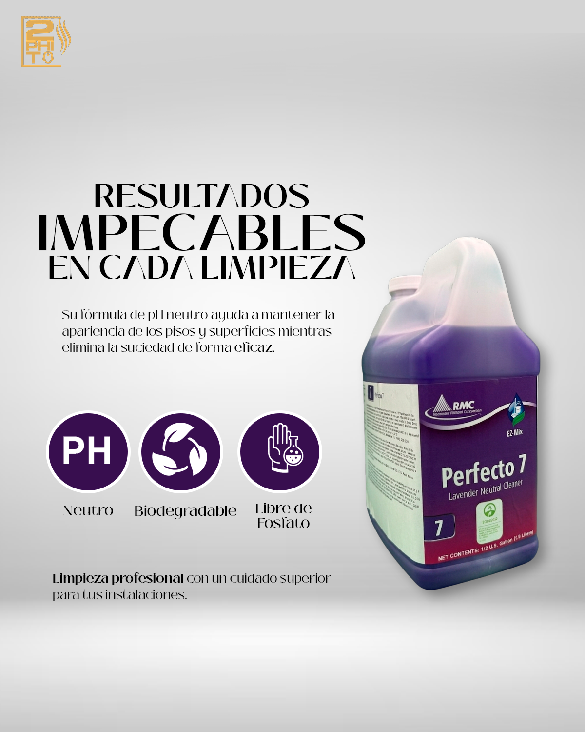 Botella de Perfecto 7 – Limpiador Multiusos Aroma a Lavanda, ideal para limpieza efectiva y experiencias sensoriales.